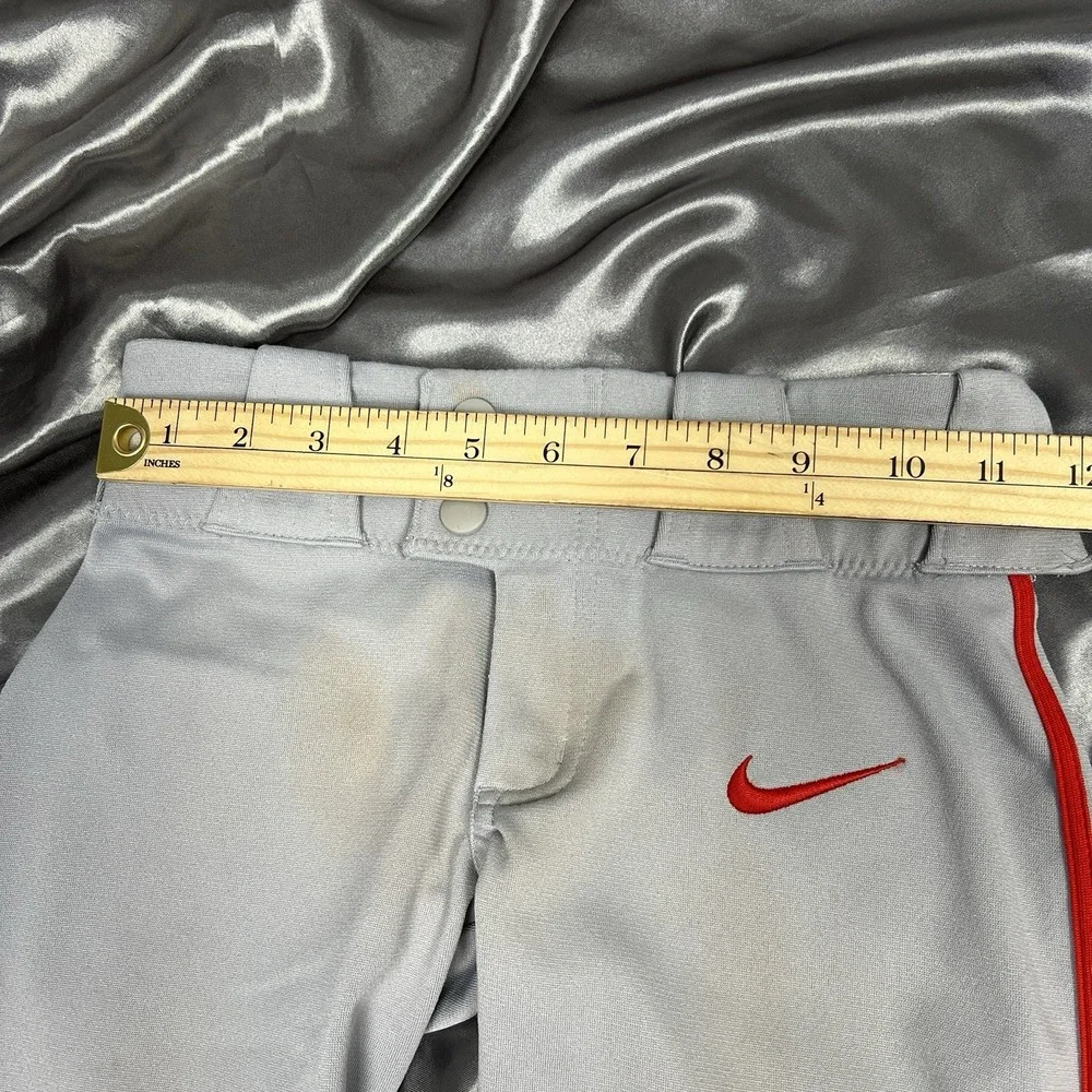 Nike Boys Vapor Select Baseball Pants Gray Red Piping XS -BQ6443-056 Youth Gear‎